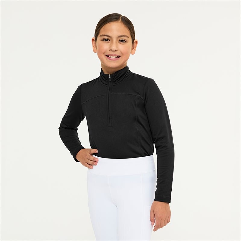 Tekninen toppi Juniori Ella half zip CRW® Musta