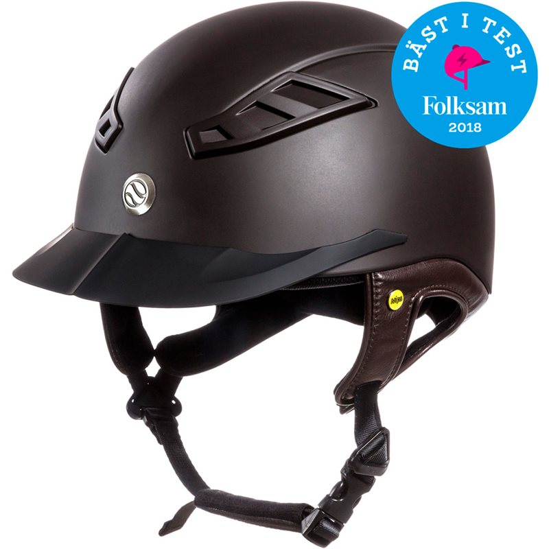Ratsastuskypärä VG1 EQ3 Lynx Smooth Top Mips Back on Track® Tummanruskea