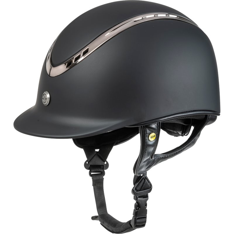 Ratsastuskypärä VG1 Pardus Smooth Top Back on Track® Musta
