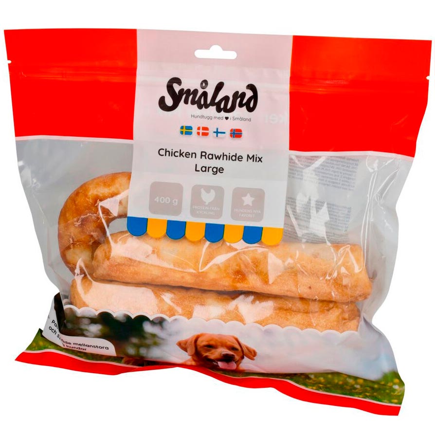 Koiranpuruluu  Chicken Rawhide Mix Large 400g Småland