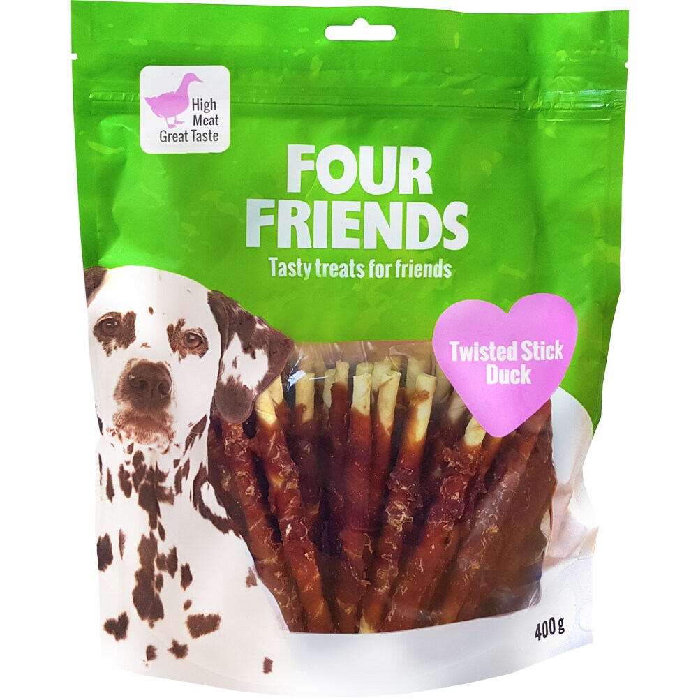 Koiranpuruluu  Twisted Stick Duck 400 g FourFriends