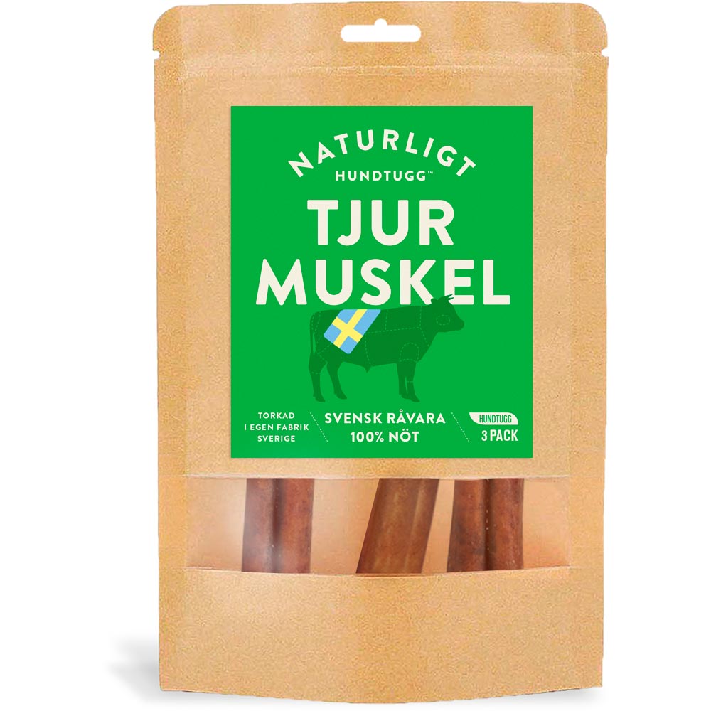 Koiranpuruluu  Bull muscle 3-pack Naturligt Hundtugg