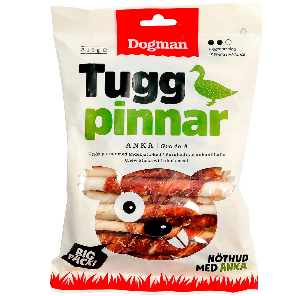 Koiranpuruluu  Tuggpinnar med anka 25-p Dogman