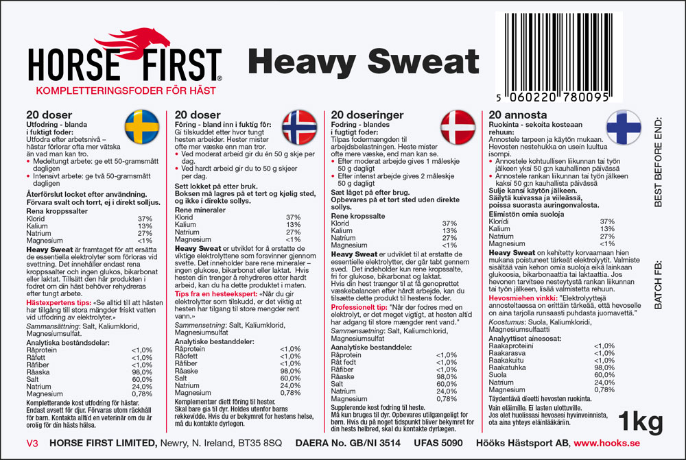 Lisäravinteet  Heavy Sweat 1kg HORSE FIRST®