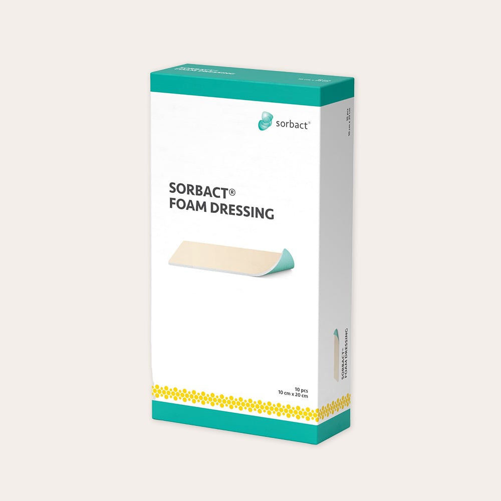  10 kpl. Foam Dressing 10x20 cm Sorbact